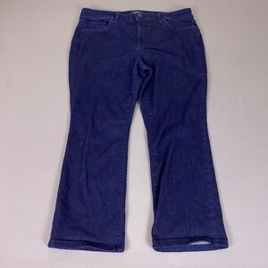 NYDJ Marilyn Straight‎ Jeans Women's 16P Petite Blue Dark Wash Blue Stretch